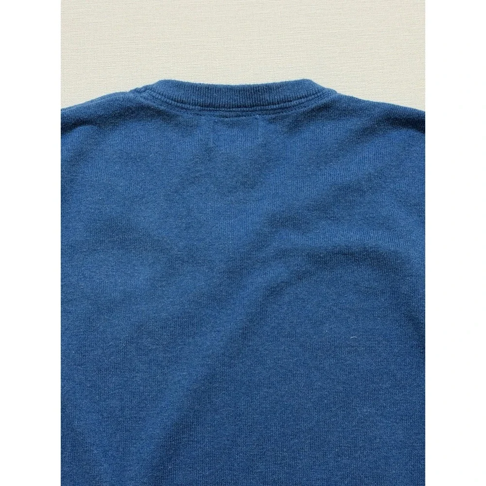 LL Bean Sweater Mens Large Tall Blue Cotton Cashmere V Neck Pullover